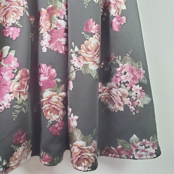 Knit Works Metallic & Pearl Floral Off the Shoulder Plus SZ Girls A-Line Dress - Picture 8 of 11